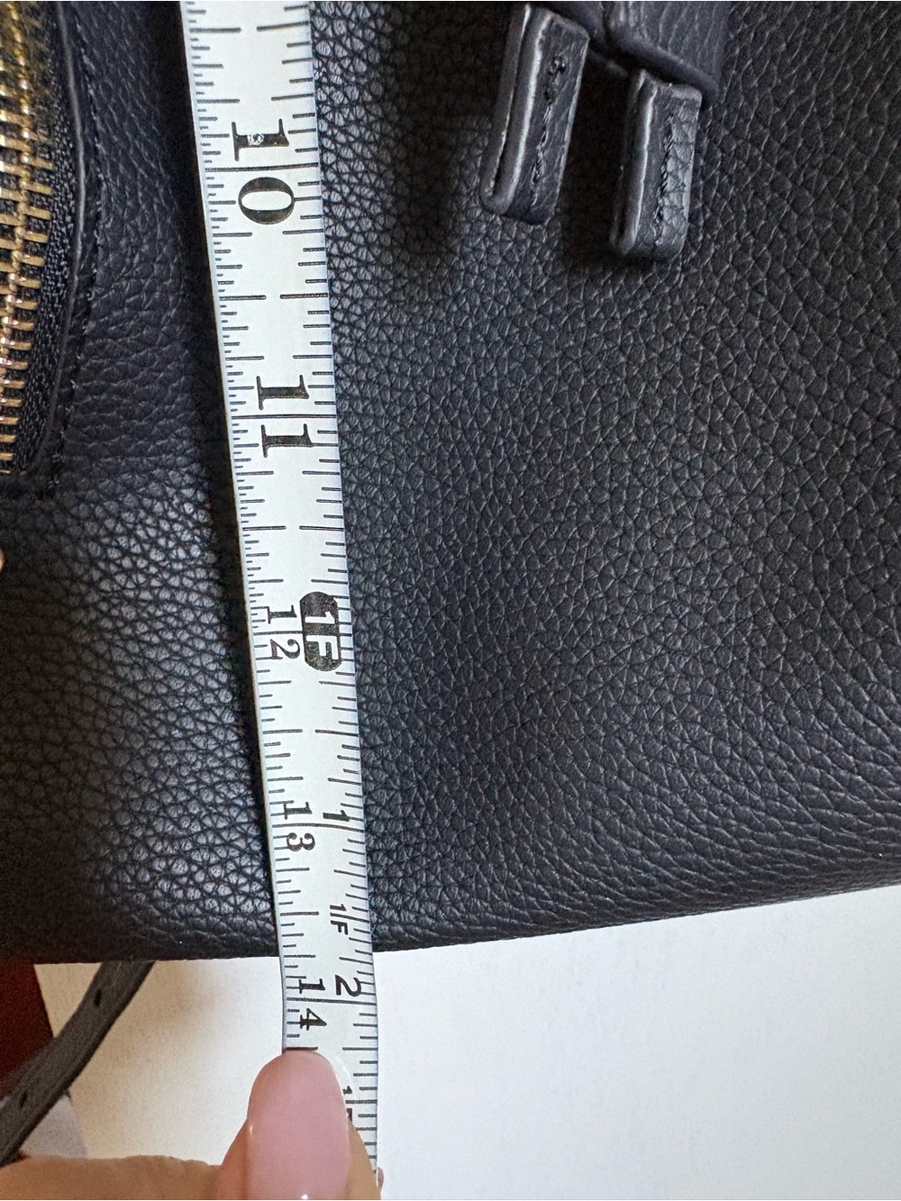 Topshop Black Pebbled Leather & Suede Flap Backpack with Gold Hardware - Picture 10 of 11
